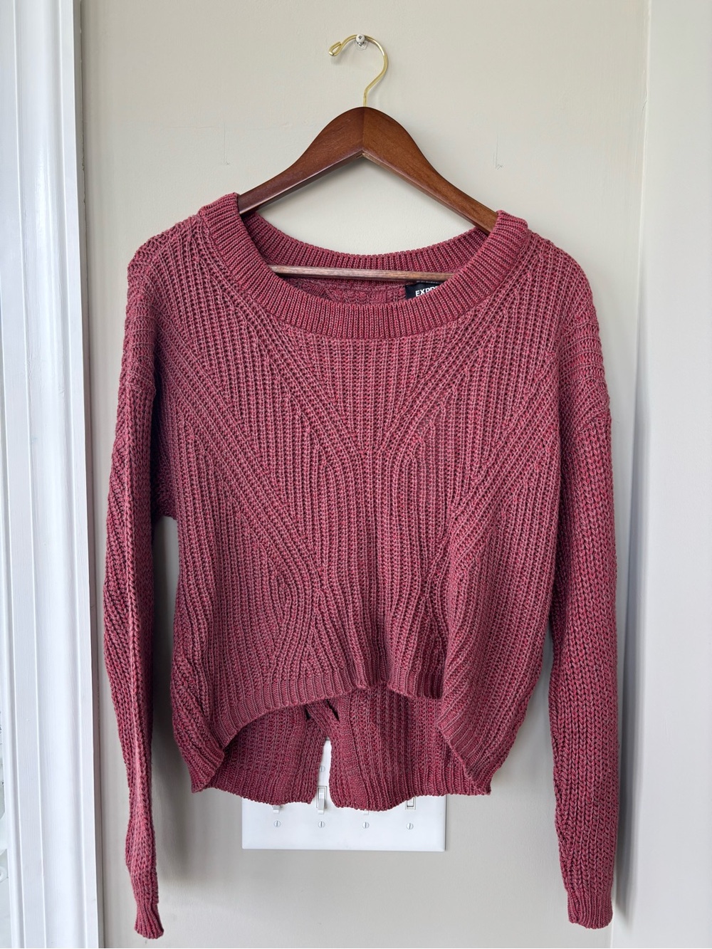 Express crop sweater cute open back design xs new